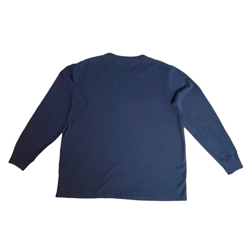Lands End Super-T Mens Large L Blue Cotton Long Sleeve Crew Neck T-Shirt Casual - Picture 13 of 13